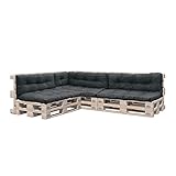 Pillows24 Palettenkissen 8-teiliges Set | Palettenauflage Polster für Europaletten |...