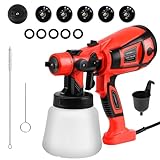Farbsprühsystem, 800W HVLP Elektrische Spritzpistole, 1400ML Behälter, 1200 ml/min,...
