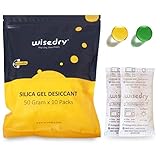 wisedry 50 Gramm [10 Packungen] Silicagel Beutel Kieselgel Mikrowelle...