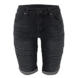 Damen Denim-Shorts mit hoher Taille, zerrissene Löcher, knielang, Stretch, Used-Look,...