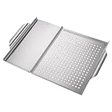 Colcolo Edelstahl-Grillaufsatz, Gitter, antihaftbeschichteter Grillkorb mit Löchern,...