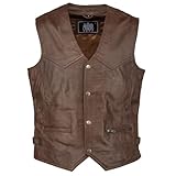 URBAN 5884 Bikergilet aus echtem Leder, bequemes Schafsfell, Bikergilet mit...