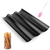 NVIYAM Baguette Backform, 3er Baguetteblech mit Antihaftbeschichtung,...