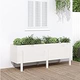 TOYOCC Home Hardware Hochbeet Businese Garden Weiß 160x50x57cm Massivholz Kiefer