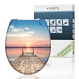 SCHÜTTE WC-Sitz SUNSET mit Absenkautomatik und Schnellverschluss aus Duroplast,...