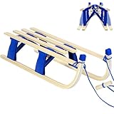 Laneetal Davoser Schlitten faltbar, Holzschlitten 110 cm, Kinderschlitten Rodelschlitten...