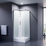 Duschmeister Komplettdusche Fertigdusche Astoria 80 cm, 195 cm hoch Duschkabine Eckdusche...