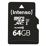 Intenso Premium microSDXC 64GB Class 10 UHS-I Speicherkarte inkl. SD-Adapter (bis zu 90...