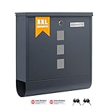 Zedelmaier XXL Personalisiert Briefkasten mit Edelstahl Namensschild...