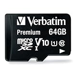 Verbatim Premium Micro SDXC Speicherkarte mit Adapter, 64 GB, Datenspeicher für...
