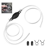 Fousenuk Benzinpumpe mit 2M Schlauch, Handpumpe Kraftstoffpumpe für Auto, Boot, Motorrad,...