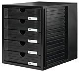 HAN Schubladenbox SYSTEMBOX mit 5 geschlossenen Schubladen für Unterlagen bis DIN C4,...