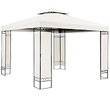 Casaria® Pavillon Lorca 3x3m Metall Wasserabweisend UV-Schutz 50+ mit Seitenteile Stabil...