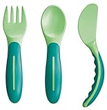 MAM Esslernbesteck bestehend aus Messer, Gabel & Löffel, 3-teiliges Besteck Set mit...