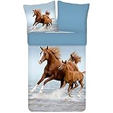ESPiCO Bettwäsche Trendy Bedding Wildpferde Pferd Fohlen Stute Tiermotiv Gaul...