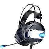 Jrechio Gaming-Headset mit Mikrofon-Bass-Kopfhörer, über...
