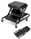 QWORK® KFZ Werkstatt Rollbrett, Rollbrett Werkstatthocker, mit 360° Lenkrollen