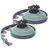 VOUNOT Flexible Rasenkante Kunststoff, mit 60 Erdanker, Länge 20m Höhe 6cm,...