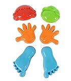Simba 107103754 - Sandförmchen Set, 6 Stück, Hände, Füße und Gesicht, 10-14cm,...