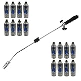Unkrautvernichter Unkrautbrenner Unkrautreiniger Brenner + 16x Gaskartuschen 227g MSF-1a...
