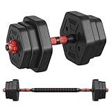 SONGMICS Hantelset, Hanteln mit Verbindungsstange, Hexagon, Kurzhantelset, 10...