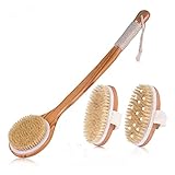 AIPING Badebürste mit natürlichen Borsten, Peeling, Holz, Körpermassage, Duschbürste,...