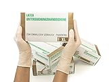 Latexhandschuhe 1000 Stück 10 Boxen (XL, Weiß) Einweghandschuhe, Einmalhandschuhe,...