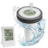 Pool Thermometer Funk, Poolthermometer Schwimmend Funk Digitales Thermometer für Pool,...