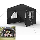 YRHome Pavillon 3x3 m Partyzelt Zelt Stabil Wasserdicht Winterfest UV-Schutz...