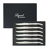 Steakmesser-Set (6) Laguiole-Stil, glatte Klinge (nicht gezackt), Griff aus Edelstahl, in...