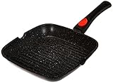 Kamberg 0008028 – Grillpfanne 24 cm – Abnehmbarer Griff – Aluminiumguss –...