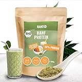 HANS Brainfood - Bio Hanfprotein Pulver 2Kg aus Deutschland | Proteinpulver 55% Eiweiß |...