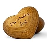 Schwabenholz® Handschmeichler Herz aus Holz - Du schaffst das! - Glücksbringer für sie...