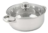 Crealys 502385 Kochtopf, Edelstahl, 4 l, mit Glasdeckel, Durchmesser: 24 cm