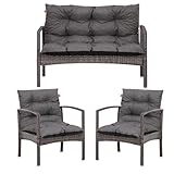 Bielik 3-teiliges Gartenkissen-Set – Sitzpolster für Gartensofa &...