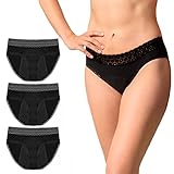 3tlg. Perioden Unterwäsche-Set Bio-Baumwolle - Menstruationsunterwäsche 4...