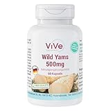 Yamswurzel-Extrakt 500 mg - 60 Kapseln Wild Yams mit 20% Diosgenin- hochdosiert und vegan...