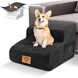 HEVOL Hundetreppe 2 Stufen, 40cm Katzentreppe mit Waschbar Bezug, Hundetreppe...