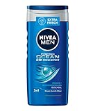 NIVEA MEN Fresh Ocean Duschgel (250 ml), revitalisierende Pflegedusche mit ozeanfrischem...