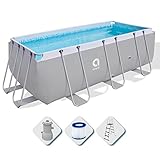 Avenli Pool 400 x 207 x 122 cm Stahlrahmen Aufstellpool Komplettset mit Leiter...