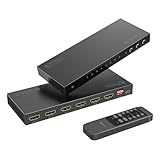 HDMI Matrix 4x2 4K 60Hz, PORTTA HDMI Switch Splitter 4 in 2 Out mit Toslink 3.5mm Audio...