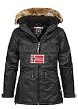 Geographical Norway Damen Winterjacke Bellaciao Parka Jacke Kapuze Webpelz abnb. Skijacke...