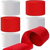 Kreppbänder Weiß Rot 4.5 cm x 25 m 6 Rollen Krepppapier Party Crepe Streamer...