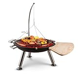 Blumfeldt Turion - Ø 80cm Feuerschale mit Galgenaufhängung, Feuerkorb,...