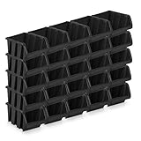 25 Stück Sichtlagerboxen Größe 3 - schwarz (19,5 x 12 x 9 cm)