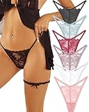 ALL OF ME 6er Pack G String Tanga Damen Spitze Unterhosen Sexy Unterwäsche Dessous Frauen...