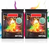 2 Pcs Feuerfarben Pulver Feuerfarben Buntes Feuer Pulver Feuerpulver Bunt...