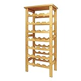 Dripex Weinregal Bambus Weinflaschenregal 7 Ebenen Flaschenregal für Keller Küche 27...