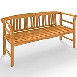 Casaria® Gartenbank Wetterfest Holz FSC®-Zertifiziert 480kg Belastbar 3-Sitzer Armlehne...