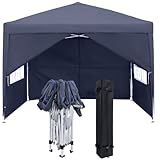 FIVMEN Pavillon 3x3m Faltpavillon mit Seitenteilen und Fenstern und Tragetasche Faltzelt...